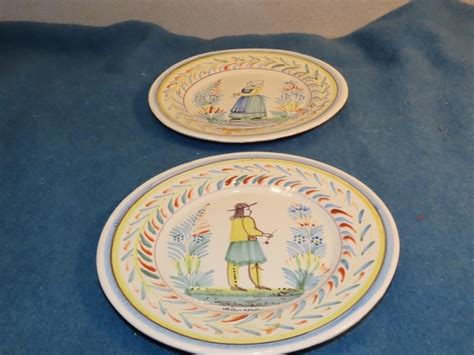 Antique HB Quimper French pottery plates | Live and Online Auctions on ...