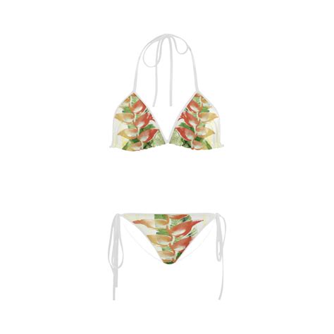 Tropical Heliconia Custom Bikini Swimsuit ID D404621