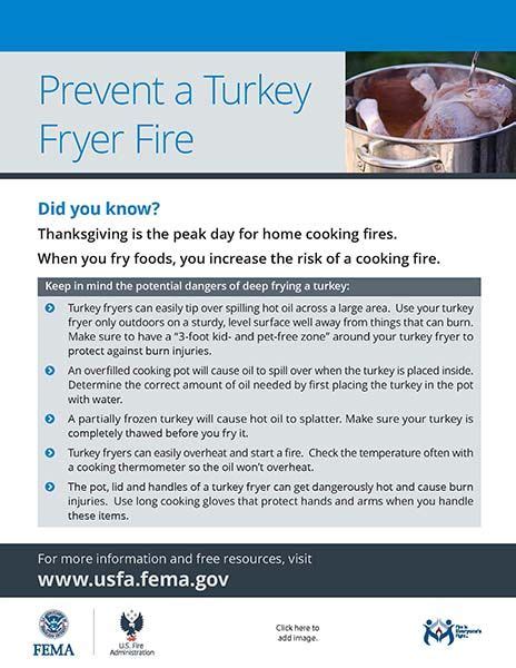 Turkey fryer fire safety handout | Safety awareness, Fire safety free ...