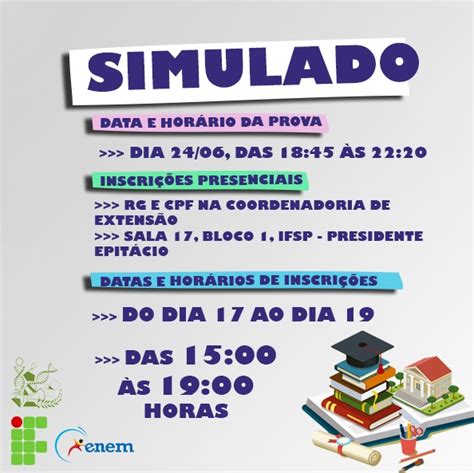 Inscrições para simulado preparatório para o ENEM