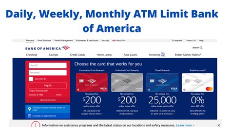 Daily Weekly Monthly Atm Limit Bank Of America In Cfajournal