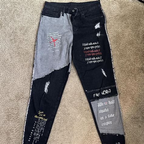 BLACK GRAY Graphic Skinny Jeans JK ATTIRE Depop