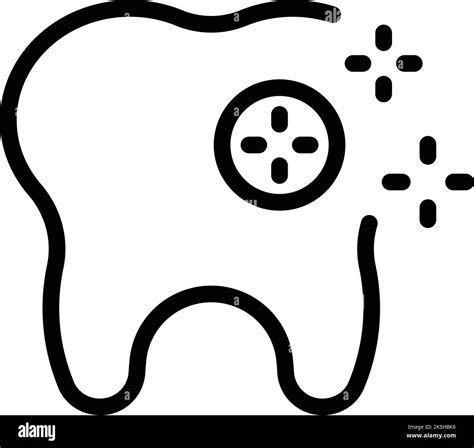 Diamond Tooth Icon Outline Vector Healthy Teeth Silver Company Stock