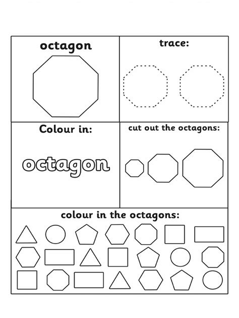 Octagon Shape Worksheet | PDF