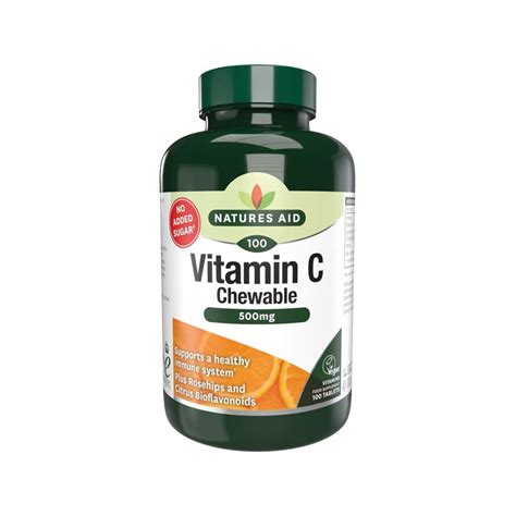 Nature Aid Vitamin C Chewable 500mg 50 Tablets