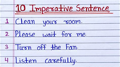 10 Imperative Sentence Imperative Sentence Example Imperative