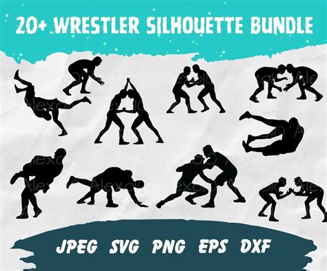 Wrestle Silhouette Wrestle Cut File Wrestler Svg Wrestling Cricut