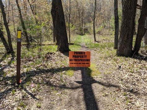 Private property sign on the Ice Age Trail. Photo by Photo by David ...