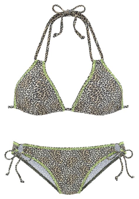 Buffalo Triangel Bikini Celeste Leo Braun Cup A B 32 LASCANA De