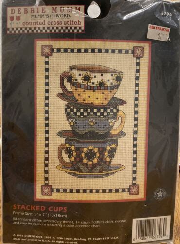 Dimensions Debbie Mumm Counted Cross Stitch Stacked Cups New Ebay