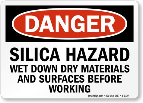 Silica Hazard Signs MySafetySign