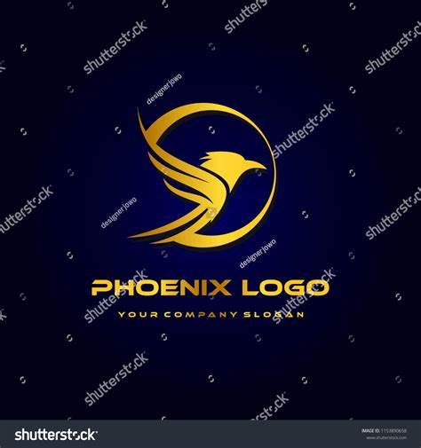 Gold Phoenix Logo Stock Vector (Royalty Free) 1153890658 | Shutterstock