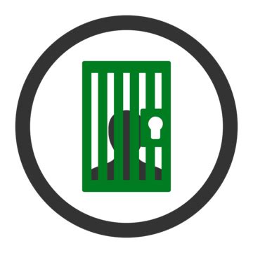 Rounded Glyph Icon Representing Flat Green And Gray Prisoner Donut