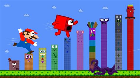 Mario And Numberblocks 1 Vs The Giant Zombie Numberblocks Mix Level Up Maze Game Animation Youtube