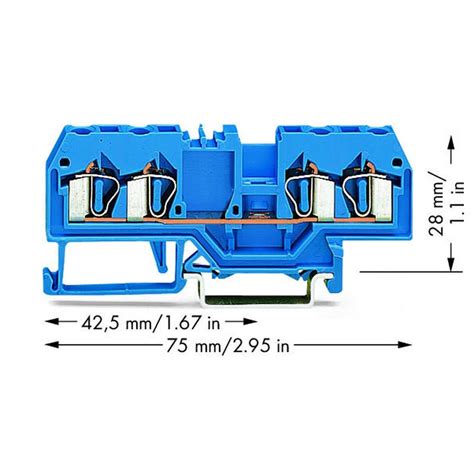 4 Leiter Klemme Wago 2 5mm2 Blau