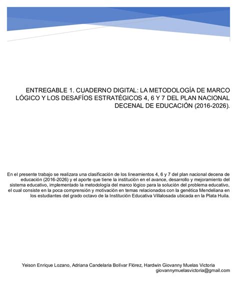 Calam O Entregable Cuaderno Digital La Metodolog A De Marco