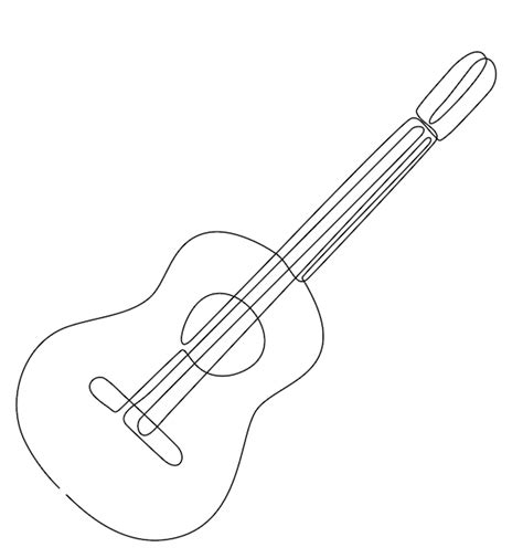 Ilustraci N De Vector De Dibujo De L Nea Continua De Guitarra Ac Stica