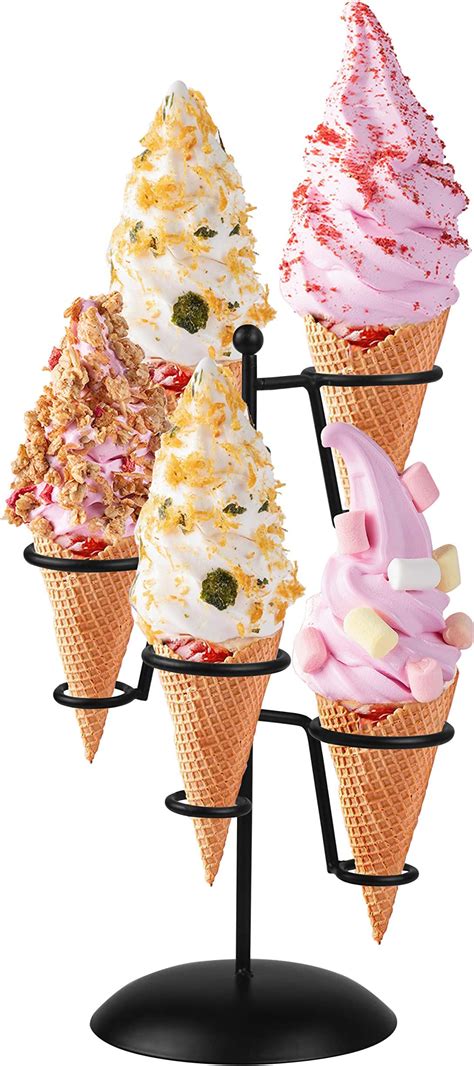 Amazon ZEAYEA 2 Pack Ice Cream Cone Holders 4 Hole Acrylic Waffle