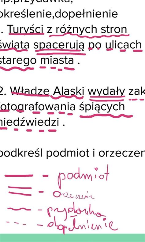 Nazwij Wszystkie Cz Ci Mowy Np Przydawka Okre Lenie Dope Nienie