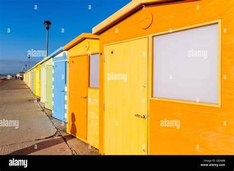 Colourful Beach Huts Seaford Sussex Uk Stock Photo Alamy