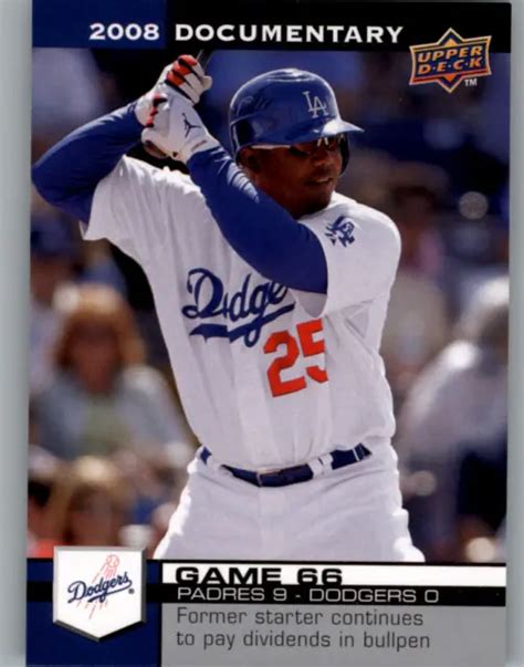 CARTE DE BASEBALL Documentaire 2008 Upper Deck Los Angeles Dodgers