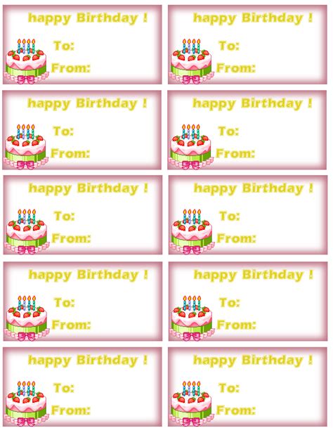 Happy Birthday Labels Printable