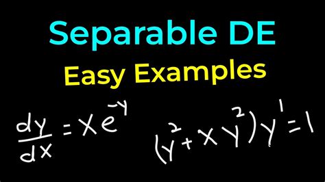 Separable Differential Equations Examples 2 Easy Ones YouTube