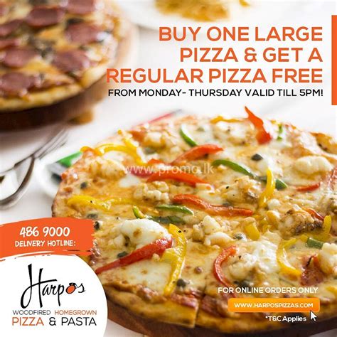 Buy 1 Large Pizza And Get 1 Regular Pizza Free From Harpo S Pizza