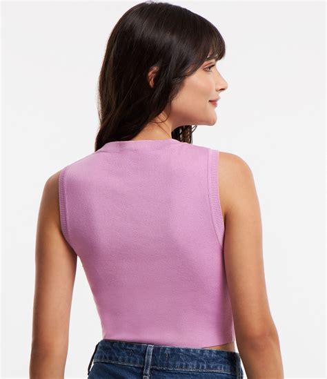 Blusa Regata Cropped Em Viscose Canelada Rosa