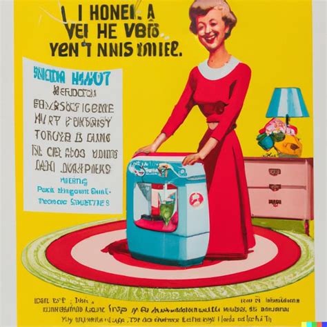 A Colorful 1950s Magazine Advertisement Featuring A Cheerful Housewife