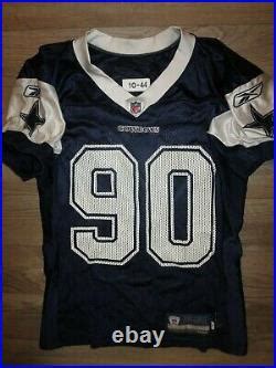 Dallas Cowboys #90 NFL Game Used Worn 2010 Reebok Football Jersey 44 » Dallas Cowboys Used