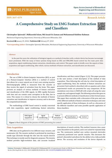 PDF A Comprehensive Study On EMG Feature Extraction And DOKUMEN TIPS