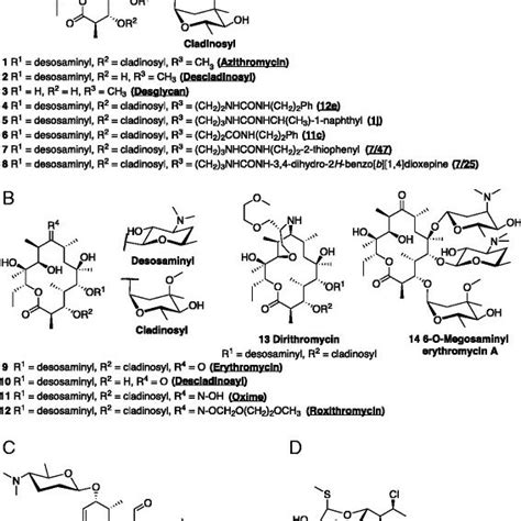 Structure of macrolide antibiotics. (a) Structure of the 15-membered ...