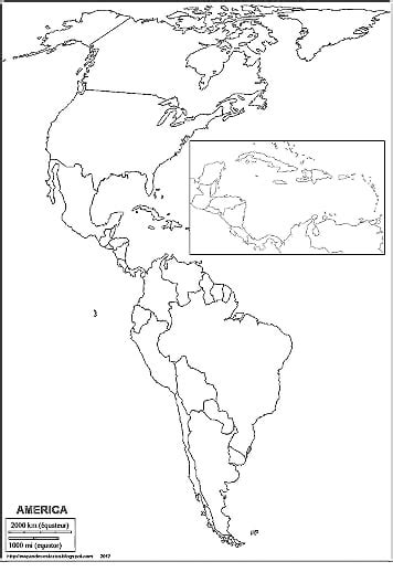 Mapa América Político Mudo