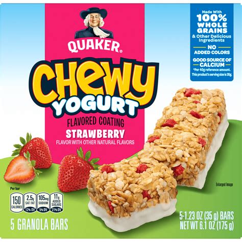 Chewy Yogurt Flavored Granola Bar Strawberry Quaker Oats