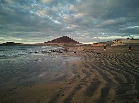 Red Mountain In El Medano Beach Tenerife Canary Islands Spain