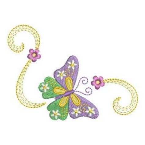 Flower Swirls Butterfly Machine Embroidery Design Embroidery Library