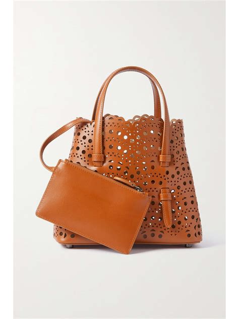 Ala A Mina Laser Cut Leather Tote Net A Porter