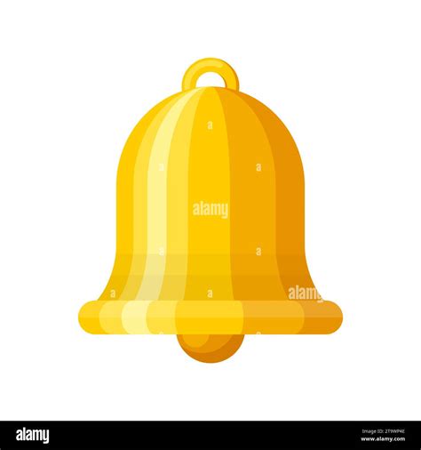 Notification Bell Icon Isolated On White Background Golden Warning