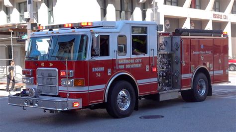 Baltimore City Fire Department Engine 23 Responding Youtube