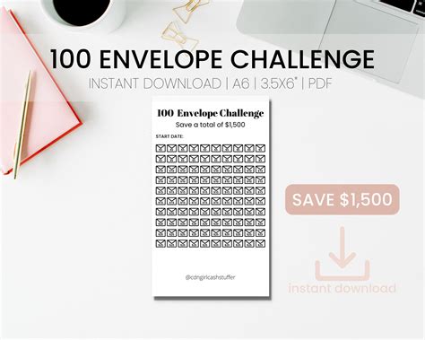 Fun Easy Envelope Challenge Chart Free Printable