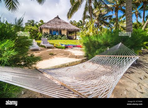 Beachfront Villa With Hammocks For Relaxing Under Tropical Palm Trees