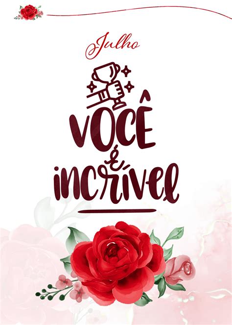 Planner Rosas Vermelhas Julho Capa Fazendo A Nossa Festa