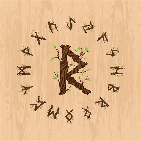 Premium Vector Norse Viking Runes Wooden Texture