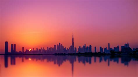 dubai city wallpaper  skyline silhouette cityscape