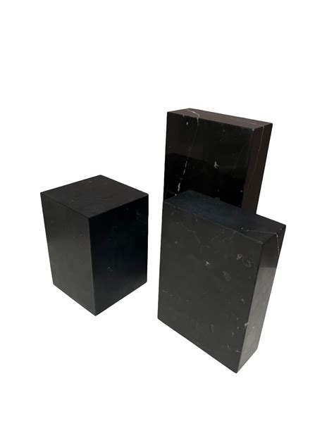 Rectangular Nero Marquina Black Marble Sculpture Base Yenny Cocq