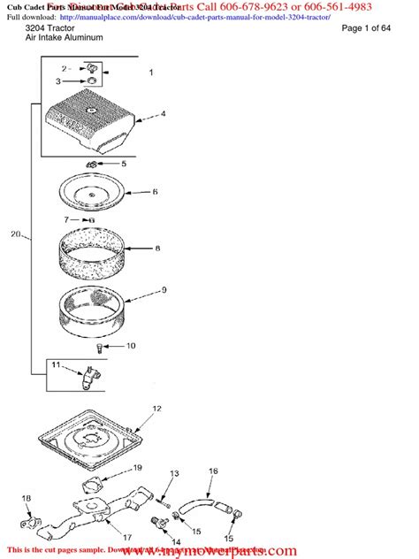 Cub Cadet Parts Manual For Model 3204 Tractor Pdf Vehicles