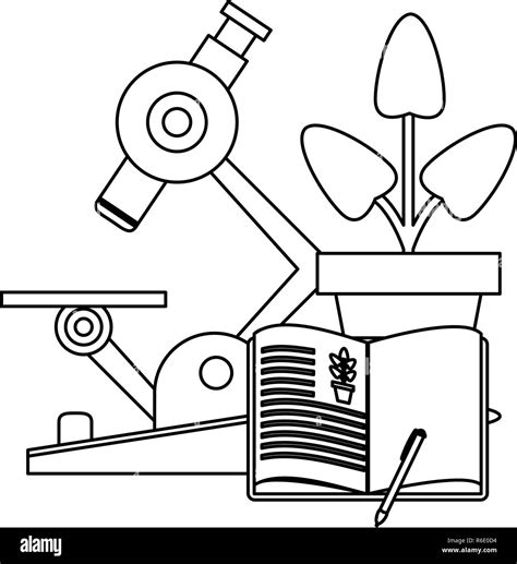 Science experiments and investigation black and white Stock Vector ...