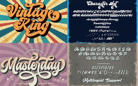 11 Vintage Retro Font Bundle Vintage Canva Fonts Space Fonts Procreate