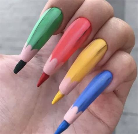 This Person Who Got These Playful Acrylic Nails Crazy Nail Art